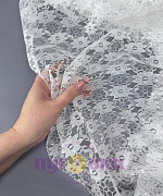 Гипюр школьный Цветы цвет белый