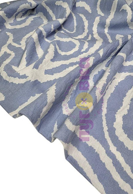 Вискоза Бохо абстракция светло голубая Акция до 31.08