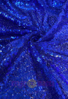 Ткань с пайетками цвет электрик синий