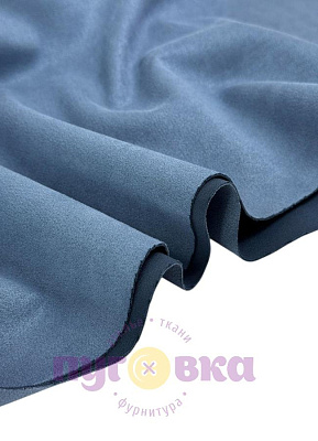 Замша на трикотаже цвет синий индиго