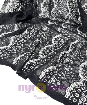 Гипюр "Жгутик" с ресничками цвет черный