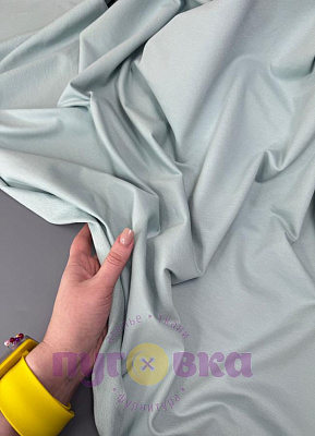 Трикотаж футер 2нитка с лайкрой цвет аквамарин Пенье