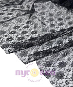 Гипюр Ромашки цвет черный