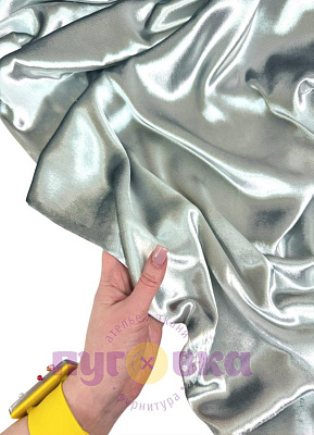 Бархат "Жидкий металл" цвет серебристая мята
