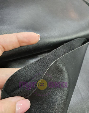 Кожа стрейч на замше цвет черный