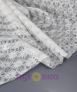 Гипюр школьный Цветы цвет белый