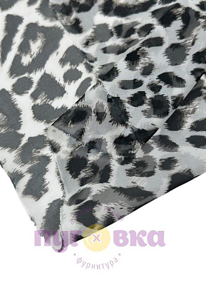 Мульти шифон Леопард серый