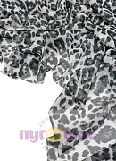 Мульти шифон Леопард серый
