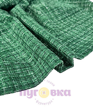 Твид "Шанель" костюмный цвет зеленый изумруд