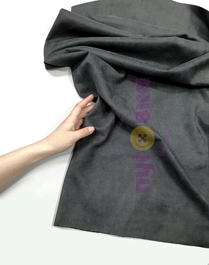 Замша на трикотаже цвет графит 6