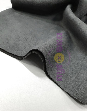 Замша на трикотаже цвет графит 6