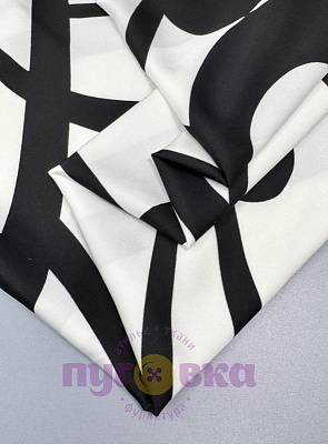 Шелк стрейч принт ч/б